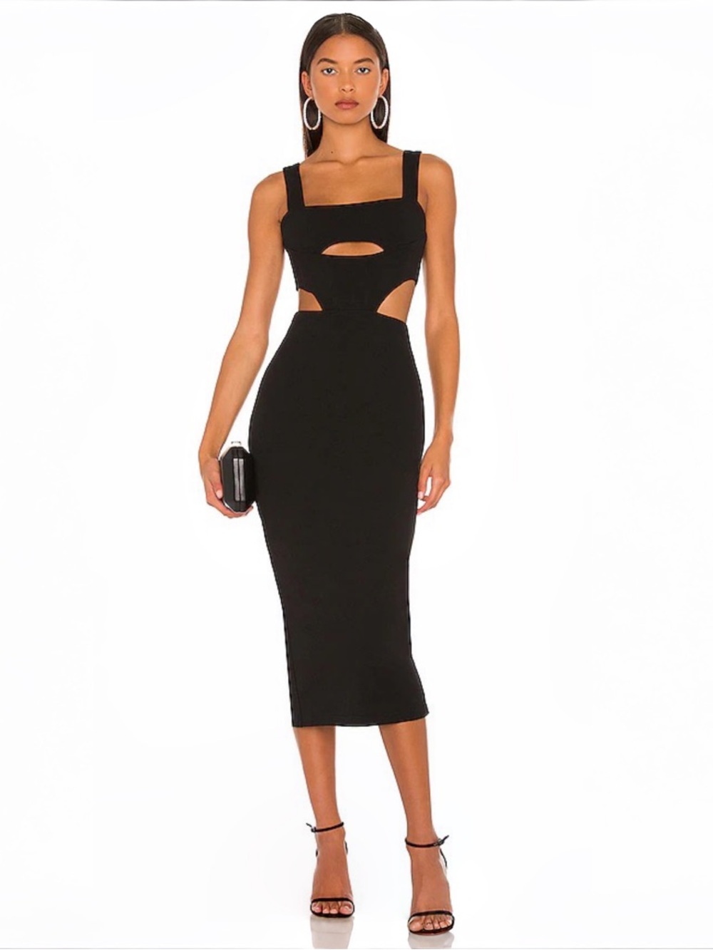 Atoir Vista Black Cutout Bodycon Midi Dress Sz 6 NWT Revolve